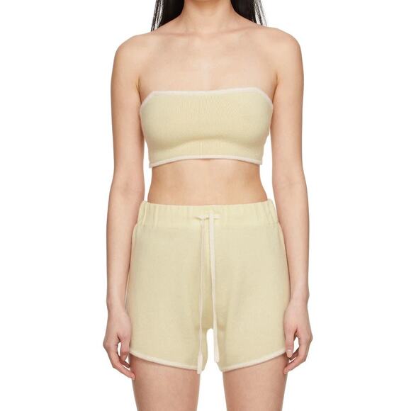 Lisa Yang Kiyo Shorts Selah Bandeau Bra Size 2 M / L Sand Cashmere Sweater Set - Picture 11 of 13